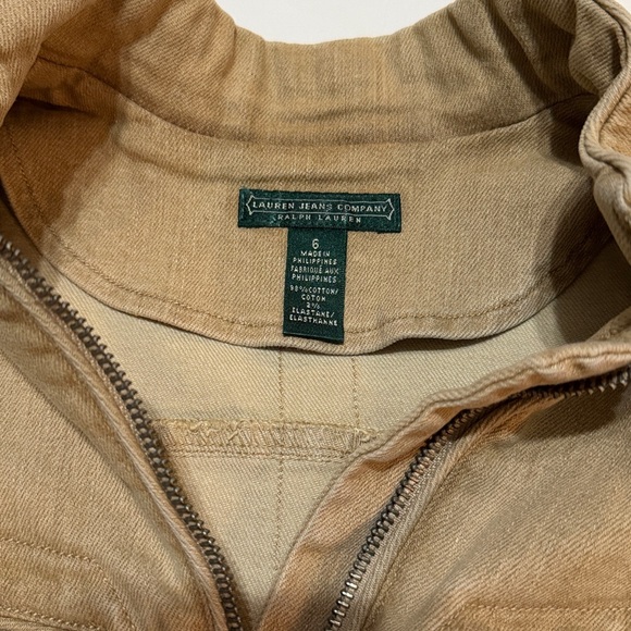 Ralph Lauren Jeans Company Denim Tan Moto Jacket, Full Zip size 6 - Picture 13 of 15